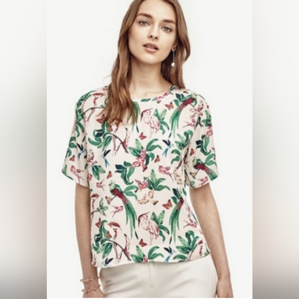 Ann Taylor Exotic Bird Shirt
